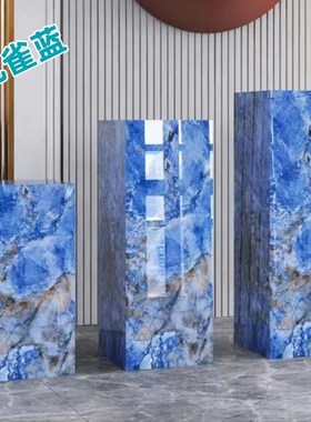 时尚奢石岩板花架家居客厅玄关摆饰底座酒店会所展厅展示台摆台