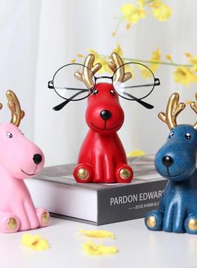 创意眼镜支架摆件眼镜店展示架道具装饰可爱鹿桌面眼镜放置收纳架