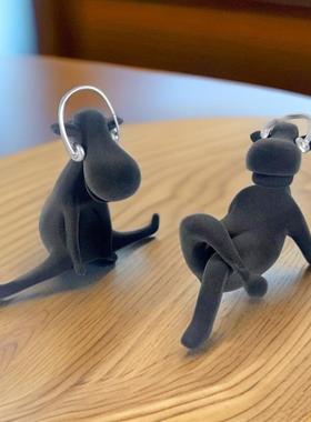 现代简约音乐植绒小毛驴摆件北欧样板房间办公间软装饰品玄关摆设