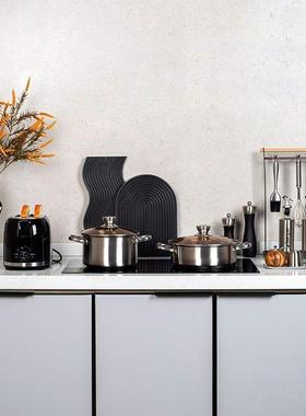 样板间厨房摆件组合软装饰品不锈钢锅具砧板展厅道具现代轻奢