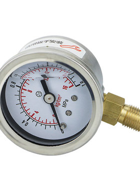 耐震压力表YN40不锈钢材质油压气压水压螺纹M10*1 NPT1/8 1/4 1分