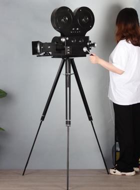 仿真大号摄影放映机模型复古怀旧老物件创意店铺影院装饰摆件道具