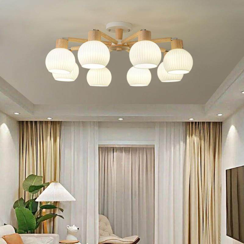 北欧简约客厅玻璃吊灯日式侘寂风中古卧室餐厅灯原木奶油风民宿灯,淘宝优惠券,粉丝福利购,淘宝优惠卷