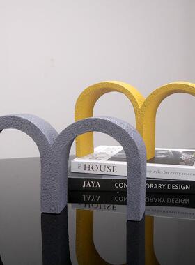 创意字母造型M摆件北欧现代简约家居客厅样板房酒店几何饰品