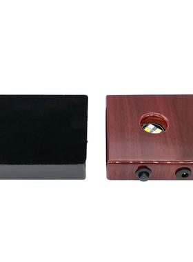 现货10*10*2.5实木水晶灯座黑色红木纹七彩白光LED底座摆件