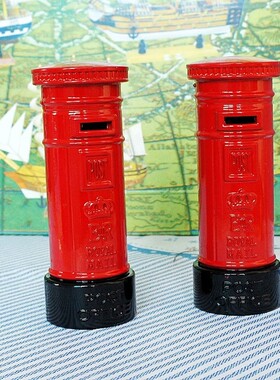 英伦邮筒存钱罐储蓄罐模型信箱邮箱摄影道具酒吧复古装饰摆件佳品