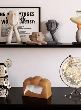 简约艺术摆件轻奢酒柜电视柜创意办公室高级感客厅书房家居装饰品