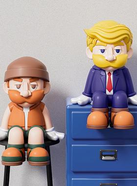 贝汉美创意卡通坐姿爷爷桌面摆件家居客厅酒柜玄关乔迁送礼装饰品