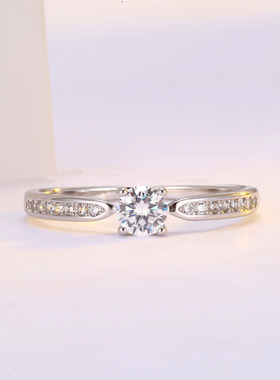 2025新款时尚简约微镶莫桑石轻奢女士求婚戒指赠女友优雅大方礼品