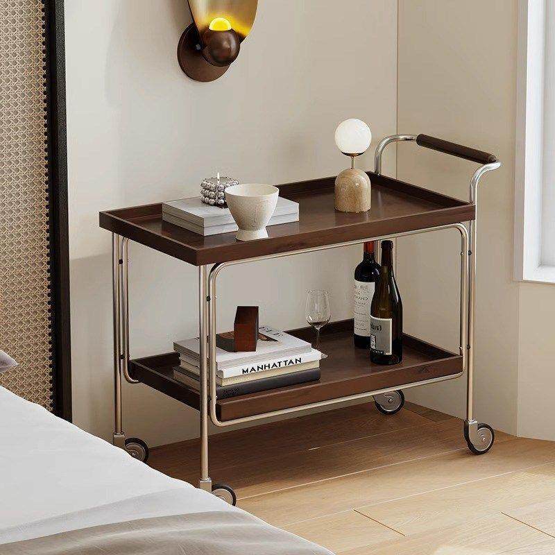 实木中古移动小推车沙发边几可移动复古美式茶几客厅网红边柜餐车,淘宝优惠券,粉丝福利购,淘宝优惠卷