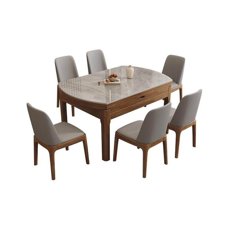 馨佰利实木岩板餐桌现代简约家用吃饭桌轻奢全实木伸缩电磁炉圆桌,淘宝优惠券,粉丝福利购,淘宝优惠卷