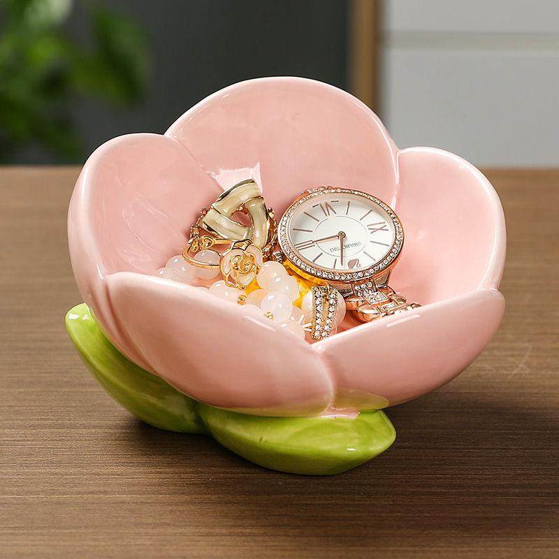 入户门口玄关摆件钥匙收纳花朵摆件客厅茶几桌面收纳盒整理盒装饰,淘宝优惠券,粉丝福利购,淘宝优惠卷