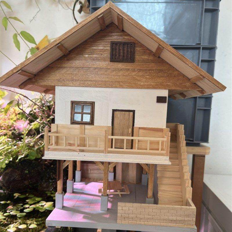 松木条diy小木屋定制定做鱼缸造景35/1场景造景沙盘摆件中式,淘宝优惠券,粉丝福利购,淘宝优惠卷