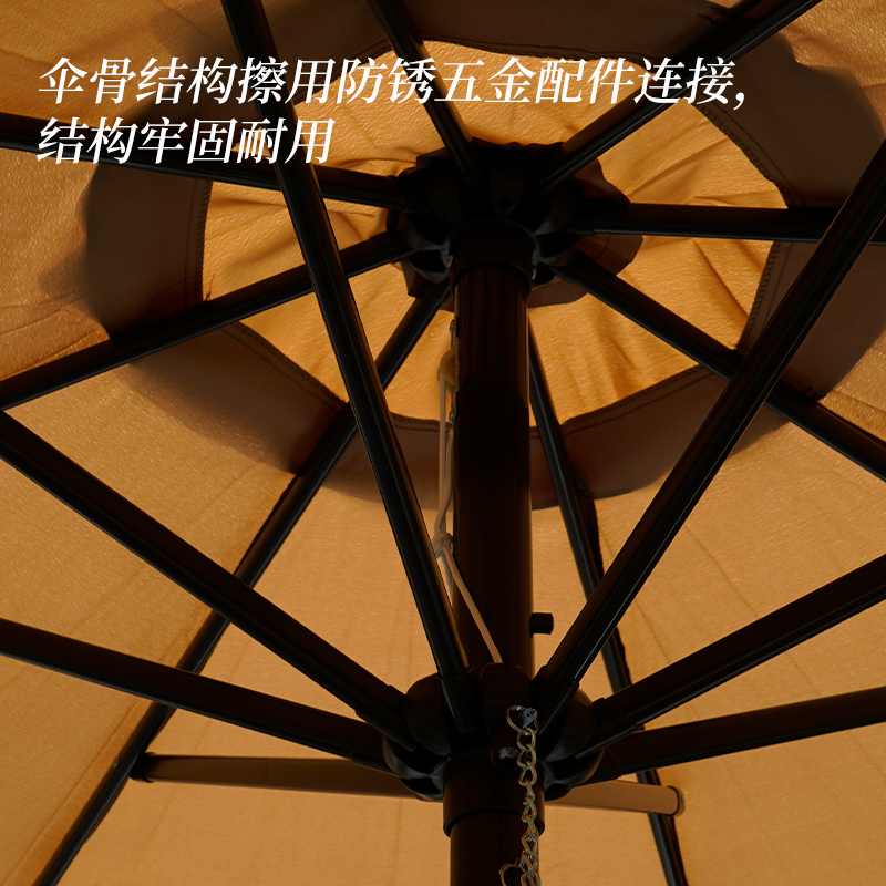 精品中柱伞户外遮阳伞桌椅带伞庭院伞室外别墅露天商用沙滩遮阳伞 - 图0