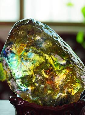 琉璃泰山石敢当泰山石宅镇办公室家用天然原石靠山石补角石头摆件