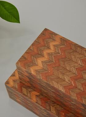 自然诧寂风生活馆民宿酒店装饰柜子开放格上摆件收纳盒装饰盒子