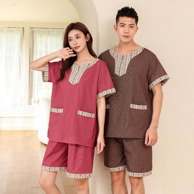 高档苎麻汗蒸服国风男士大码女款洗浴中心洗浴服桑拿服浴服足浴服,淘宝优惠券,粉丝福利购,淘宝优惠卷