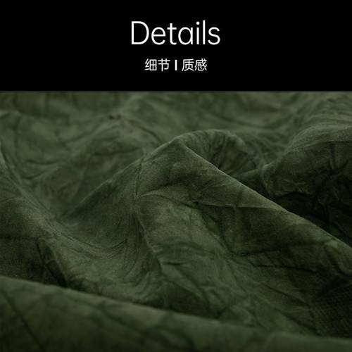 北欧现代新中式轻奢沙发样板间绿色褶皱纹理飞边定制抱枕床头靠垫 - 图1