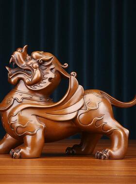 紫铜貔貅摆件一对家居玄关客厅装饰品摆设办公室公司开业乔迁礼品