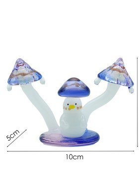 淄博琉璃手工艺品夜光蘑菇鸭桌面摆件解压书桌装饰品创意礼物