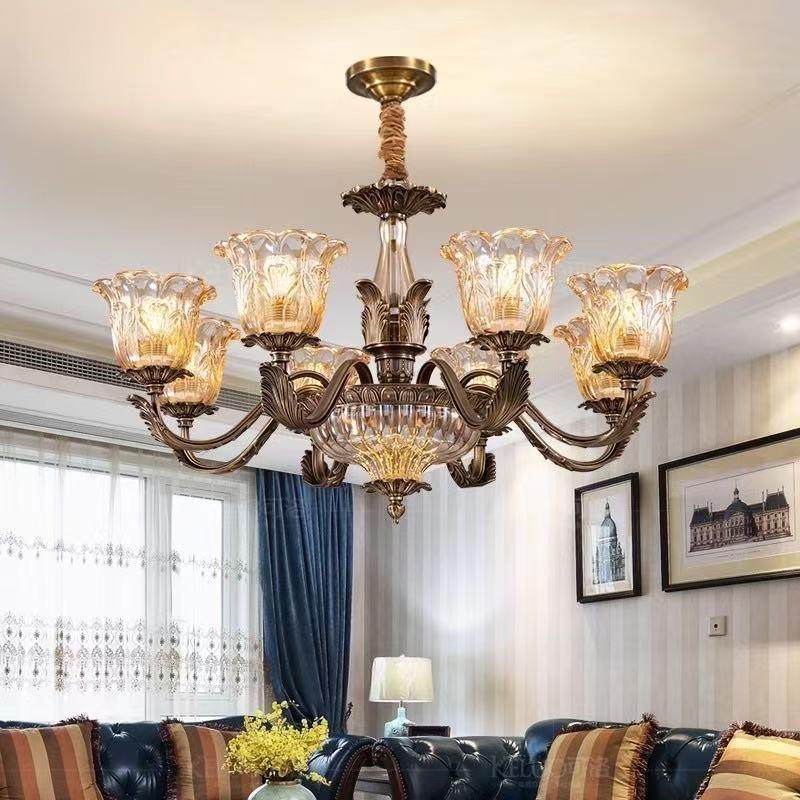 新品美式吊灯全铜客厅灯具欧式餐厅灯卧室灯现代简约大气复古灯具,淘宝优惠券,粉丝福利购,淘宝优惠卷