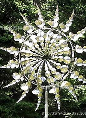 人型旋转风车户外风收集庭院庭院花园装饰草坪风旋器-金属风车