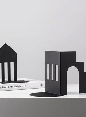 现代简约创意金属拱形书档摆件样板间客厅桌面酒柜书靠装饰品书挡