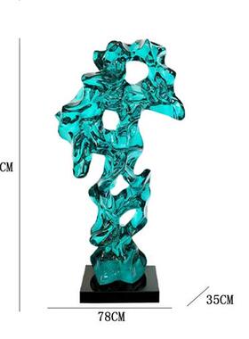 透明树脂大型落地新中式客厅太湖石摆件软装饰品工艺装置水晶雕塑