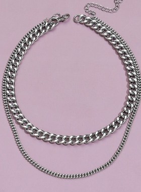 Simple personality double cascade clavicle chain necklace