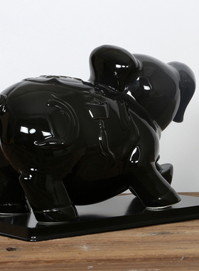 大号陶瓷黑色猪摆件12生肖猪招财工艺礼品摆饰家居办公室桌面创意