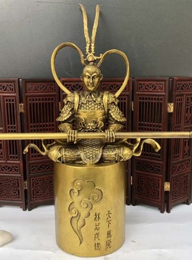 纯铜孙悟空齐天大圣斗战胜佛摆件美猴王猴子酒柜玄关装饰品工艺礼