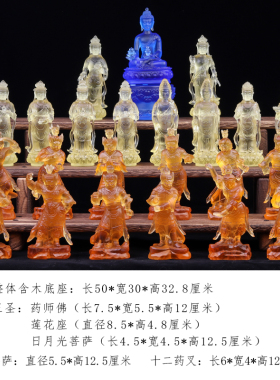 琉璃药师坛城佛像摆件药师佛日月光八大菩萨十二药叉神将佛堂供奉