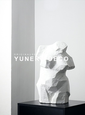 现代北欧式轻奢抽象人物女雕塑摆件样板房间售楼处软装饰品酒店