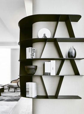 新中式现代简约白色扇形摆件样板房售楼处软装饰品创意工艺品摆设