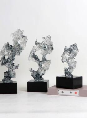 新中仿式真烟MC-TY-62灰色太湖石摆件家居饰品意创客厅电视办柜公