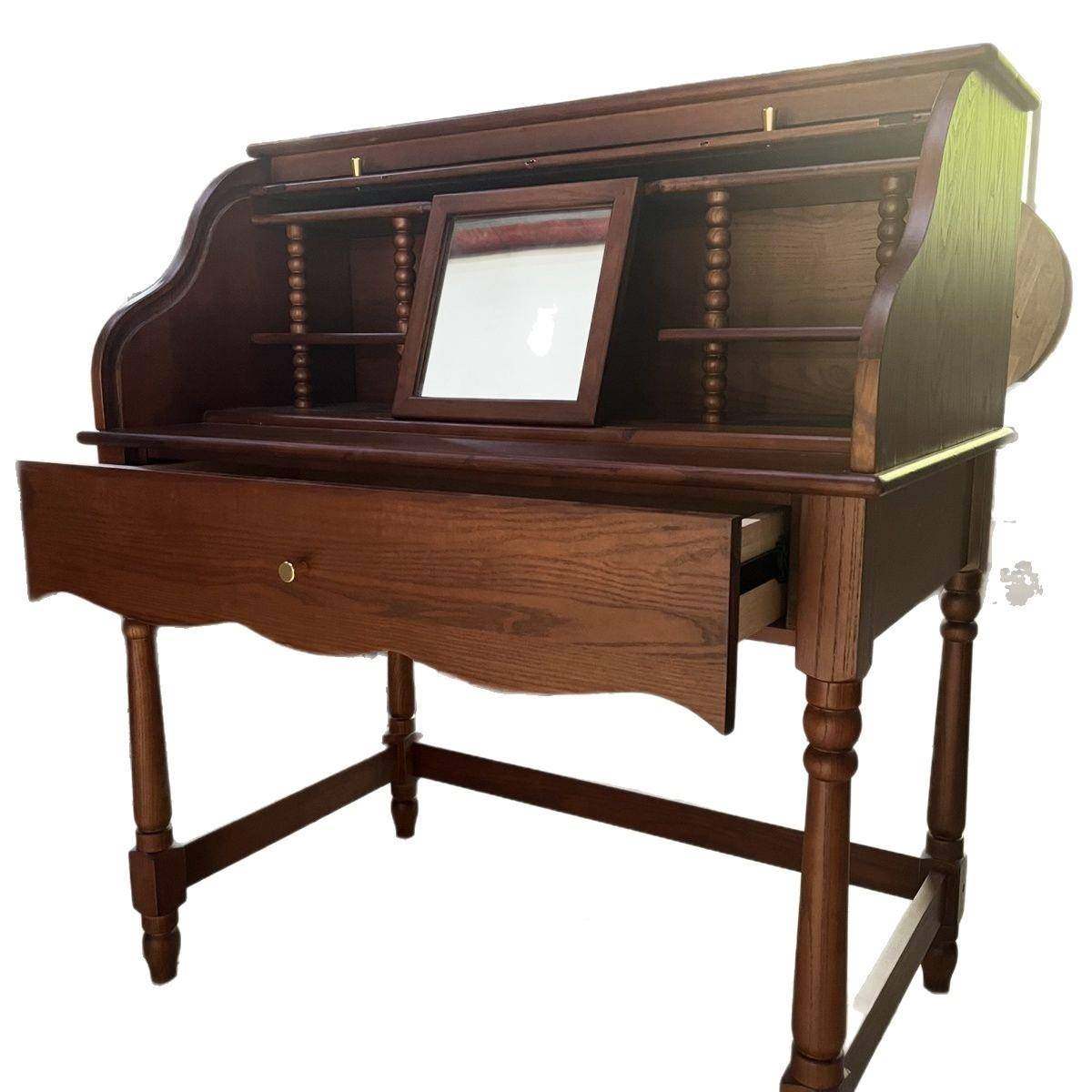 法式复古实梳妆斗柜木一体简台约现代卧室具家中古风梳-妆桌含凳,淘宝优惠券,粉丝福利购,淘宝优惠卷