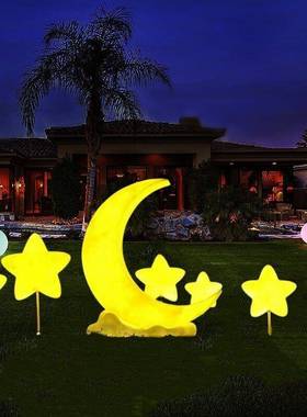 网红月亮灯户外落地弯月灯美陈道具造景月牙户外庭院花园景观灯