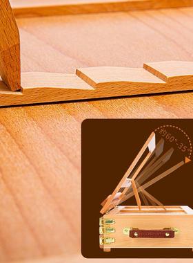 手提油画箱榉木台式三层抽屉式画架迷你可折叠美术生专用桌面画架