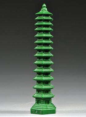 绿色文昌塔13层的木质绿色木雕实木2023十三层九层木制文昌塔木头