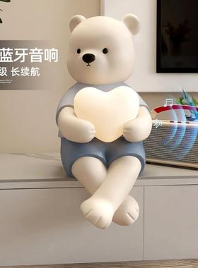 创意熊摆件客厅电视柜桌面家居装饰品玄关沙发旁灯具乔迁新居礼品