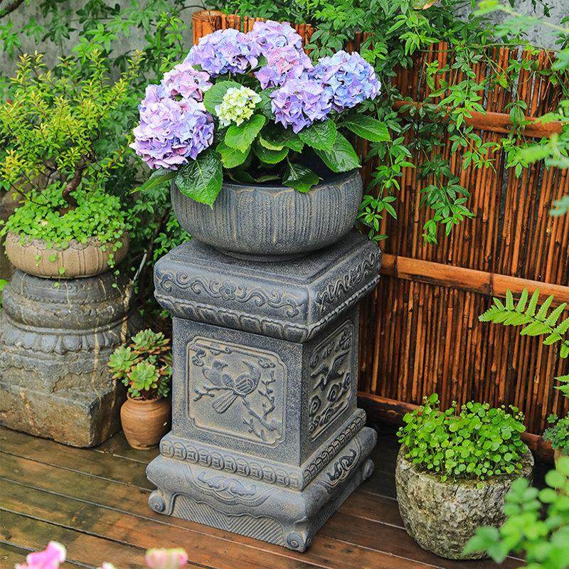 陋石坊石墩花盆底座庭院摆件造景布置花园装饰仿石雕中式仿古柱墩,淘宝优惠券,粉丝福利购,淘宝优惠卷