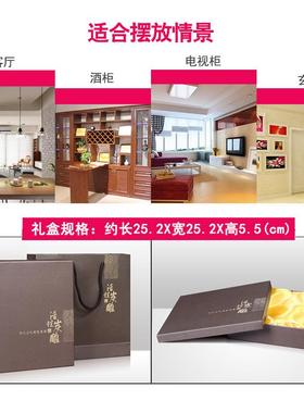 活性炭雕氛围感工艺品红福字摆件乔迁新居礼品展示柜子家居装饰品