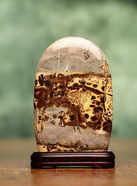 广西天然国画石草花石电视柜装饰摆件轻奢高档家用客厅2024新款