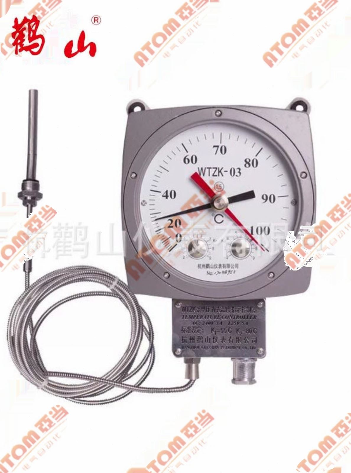 杭州鹳山仪表WTZK-02变压器用温度表WTZK-03温度控制器信号温度计 - 图3
