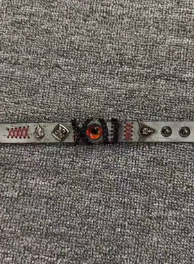 辣妹黑红酷潮亚比配饰小众手作朋克亚文化牛皮手环甜辣风个性手链