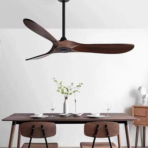 新款风扇灯扇灯北欧家用厅UOV商客用复古餐扇厅出口实木纹吊电风 - 图3