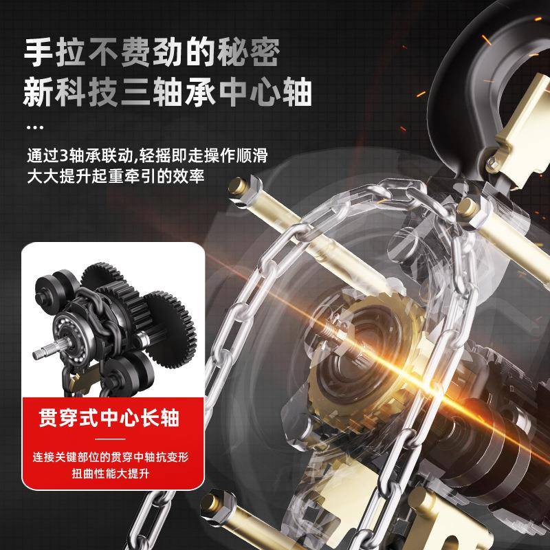 三角手拉葫芦一吨1tm2TT5T10吨6米手动葫芦单链起重倒链吊葫芦 - 图2