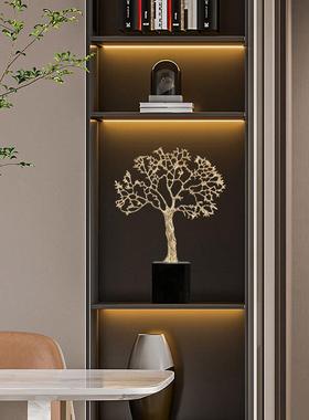 新中式金属高档摆件轻奢软装饰品客厅茶室办公室样板间柜子工艺品