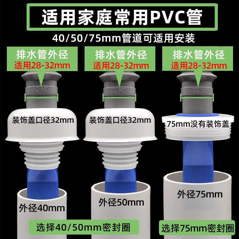 地漏防臭器下水管防臭盖下水道堵口器返反味神器密封圈封口盖防虫 - 图1