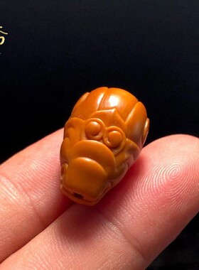 橄榄核三通貔貅核雕佛头龙单籽雕刻兽面吊坠手串脖挂项链配饰文玩